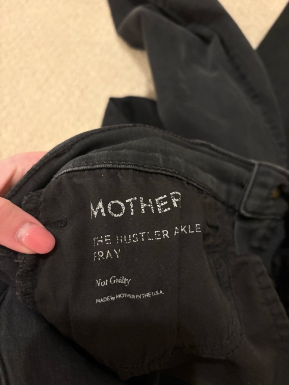 MOTHER The Hustler Ankle Fray Black High Rise Flare Jeans Size 28 - Picture 5 of 6